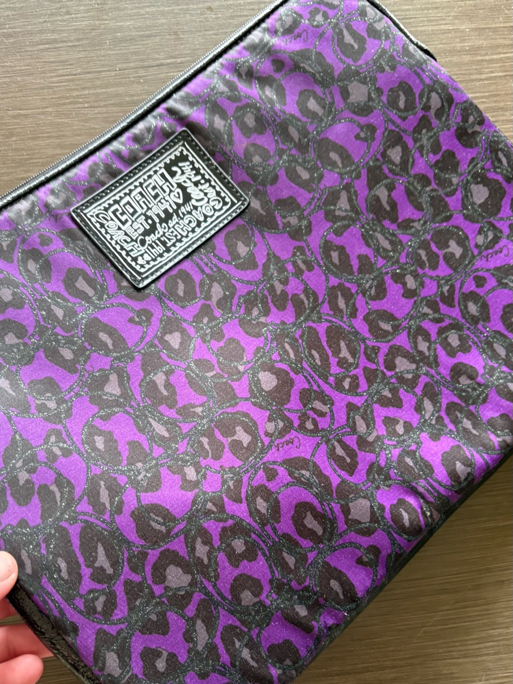 COACH Poppy Purple Ocelot Laptop Sleeve - Picture 6 of 11